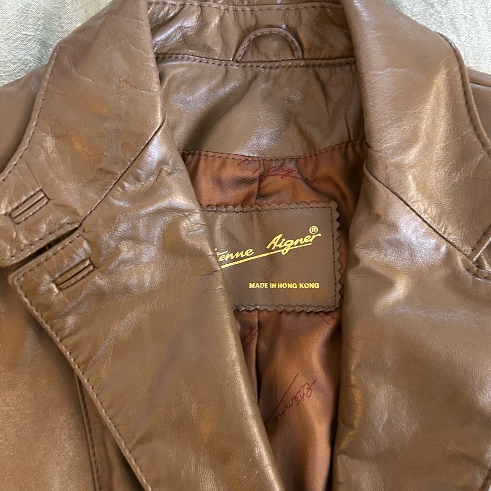 Women's Brown Leather Jacket - Picture 2 of 11